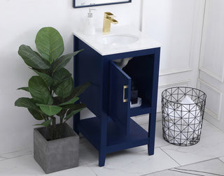 18 inch Single Bathroom Vanity in Blue