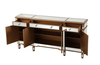 72 inch mirrored credenza in gold
