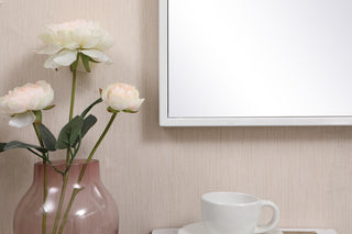 Metal frame rectangle mirror 14x28 inch in white