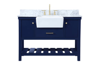 48 inch Single bathroom vanity in blue with backsplash