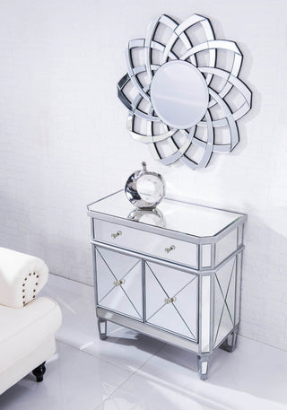 1 Drawer 2 Door Cabinet 32 in. x 16 in. x 32 in. in silver Clear