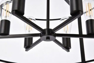 Agnys 6 lights pendant in black