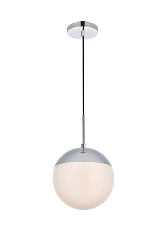 Eclipse 1 Light Chrome Pendant With Frosted White Glass