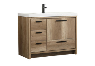 42 inch Single bathroom vanity in natural oak