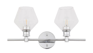 Gene 2 light Chrome and Clear glass Wall sconce