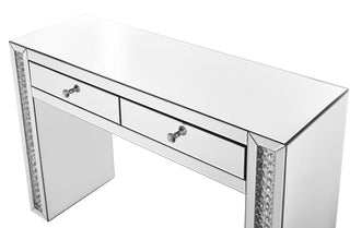 47 inch Rectangle Crystal Vanity Table in Clear Mirror Finish