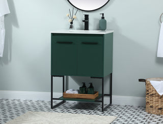 24 inch Single bathroom vanity in green