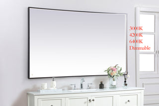 Pier 42x72 inch LED mirror with adjustable color temperature 3000K/4200K/6400K in black