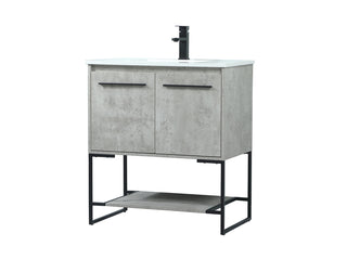 30 inch Single bathroom vanity in concrete grey