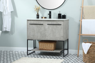 36 inch Single bathroom vanity in concrete grey