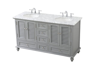 60 inch double bathroom vanity in grey