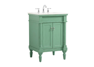 24 inch Single bathroom vanity in vintage mint