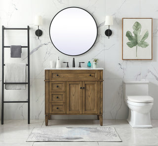 36 inch Single bathroom vanity in driftwood