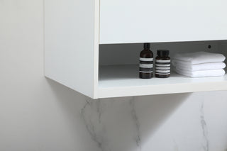 30 inch Single bathroom vanity in white with backsplash