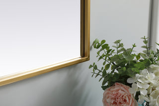 Metal Frame Arch Mirror 36x36 Inch in Brass