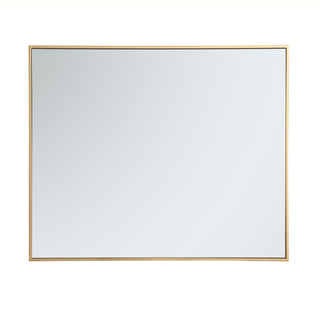 Metal frame rectangle mirror 30 inch in Brass