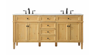 72 inch double bathroom vanity in natural wood