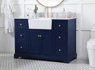 48 inch Single bathroom vanity in blue