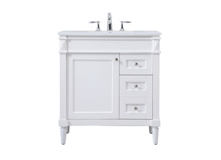 32 inch Single bathroom vanity in white