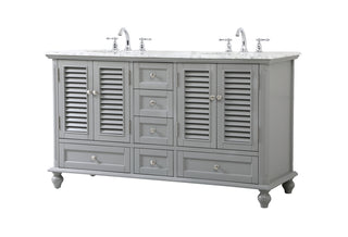 60 inch double bathroom vanity in grey