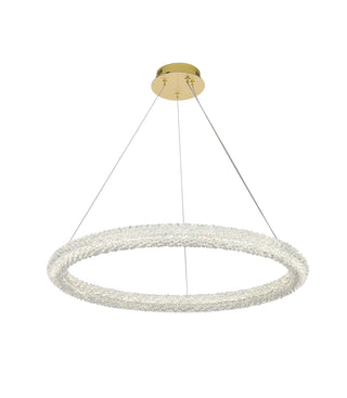 Bowen 32 inch Adjustable LED Chandelier in Satin Gold