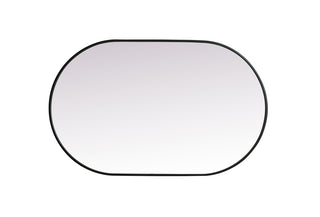 Metal Frame Oval Mirror 30x48 Inch in Black