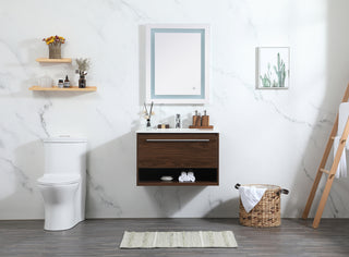 30 inch Single bathroom vanity in walnut