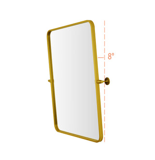 Soft corner pivot mirror 24x32 inch in gold