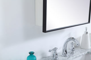 Metal mirror medicine cabinet 20 inch x 28 inch in Black