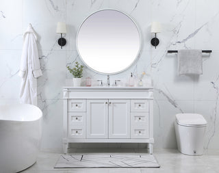 48 inch Single bathroom vanity in white with backsplash