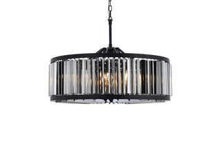 Chelsea 10 light Matte Black Chandelier Silver Shade (Grey) Royal Cut Crystal
