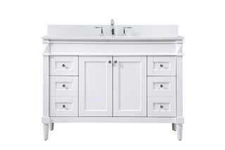 48 inch Single bathroom vanity in white with backsplash