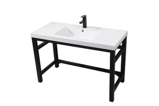 48 inch ADA compliant Single bathroom metal vanity in black