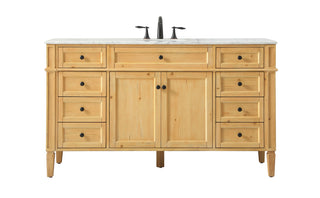 60 inch Single bathroom vanity in natural wood