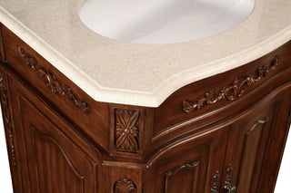 24 In. Single Bathroom Vanity Set In Brown