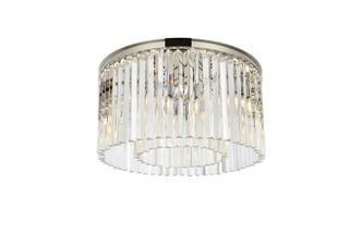 Sydney 8 light polished nickel Flush Mount Clear Royal Cut Crystal