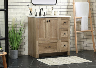 32 inch Single bathroom vanity in natural oak