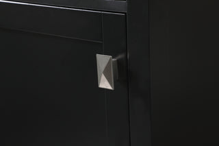 20 Inch Wide Bathroom Linen Storage Freestanding Cabinet In Black