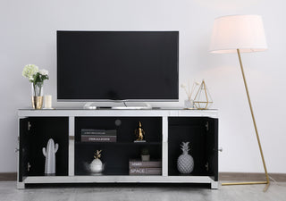 59 in. crystal mirrored TV stand