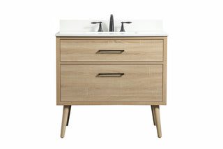 36 inch Single bathroom vanity in mango wood with backsplash