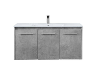 40 inch  Single Bathroom Floating Vanity in Concrete Grey