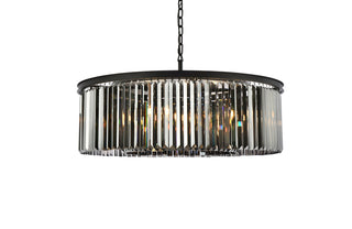 Sydney 10 light Matte Black Chandelier Silver Shade (Grey) Royal Cut Crystal