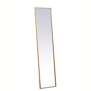 Metal frame rectangle mirror 14 inch in Brass