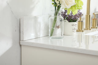 42 inch Single bathroom vanity in white with backsplash