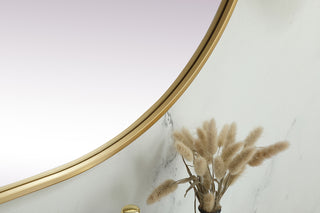 Metal Frame Oval Mirror 30x48 Inch in Brass