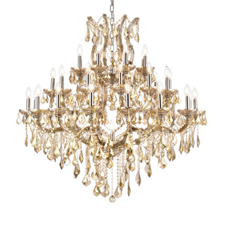 Maria Theresa 37 light Golden Teak Chandelier Golden Teak (Smoky) Royal Cut Crystal