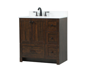 32 inch Single bathroom vanity in expresso with backsplash