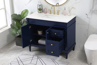 42 inch Single bathroom vanity in blue