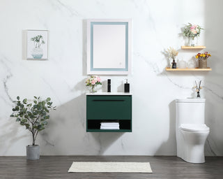 24 inch Single bathroom vanity in green