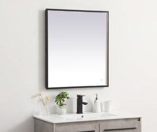 Pier 27x30 inch LED mirror with adjustable color temperature 3000K/4200K/6400K in black